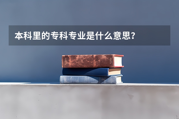 本科里的专科专业是什么意思？
