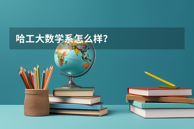 哈工大数学系怎么样？