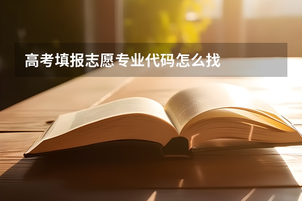 高考填报志愿专业代码怎么找