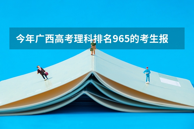 今年广西高考理科排名965的考生报什么大学