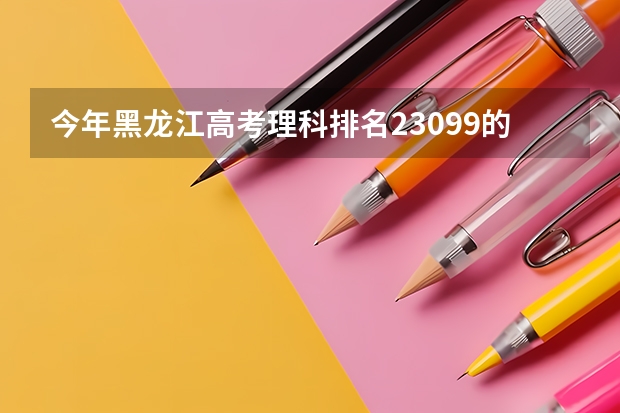 今年黑龙江高考理科排名23099的考生报什么大学