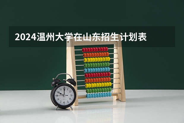 2024温州大学在山东招生计划表