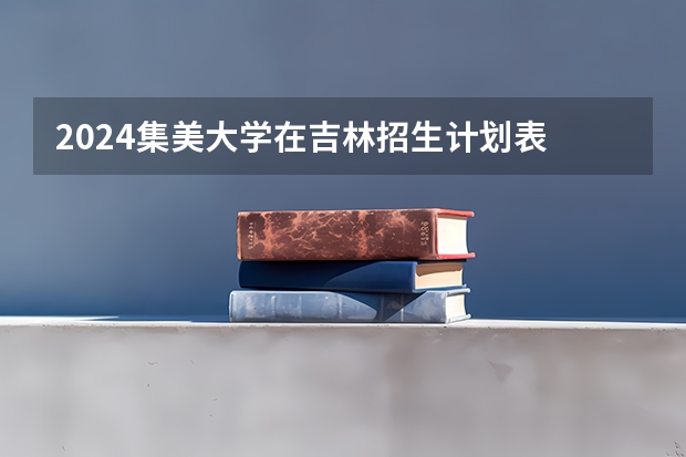 2024集美大学在吉林招生计划表