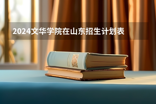 2024文华学院在山东招生计划表