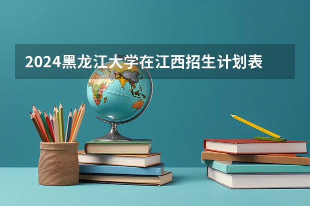 2024黑龙江大学在江西招生计划表
