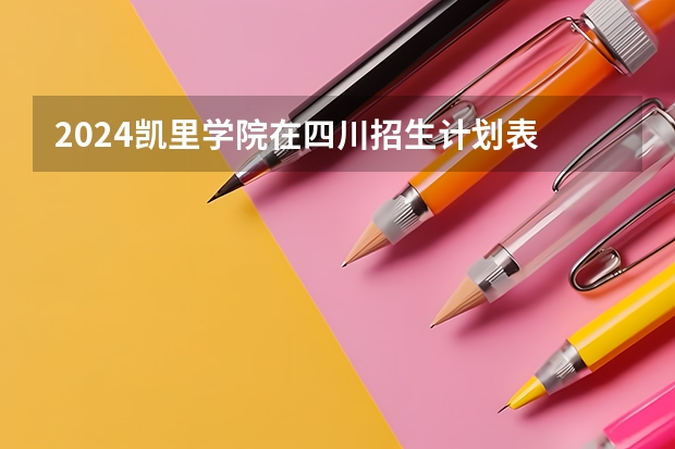 2024凯里学院在四川招生计划表
