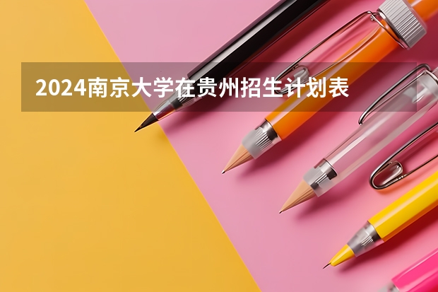 2024南京大学在贵州招生计划表