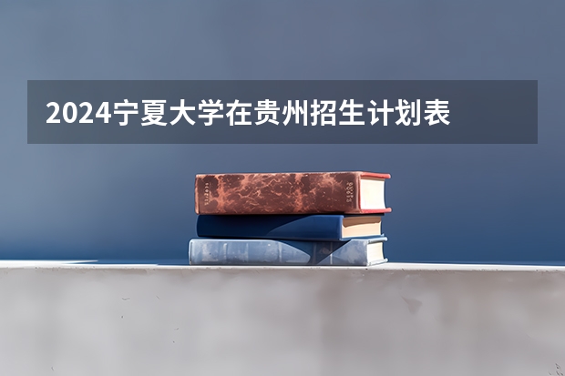 2024宁夏大学在贵州招生计划表