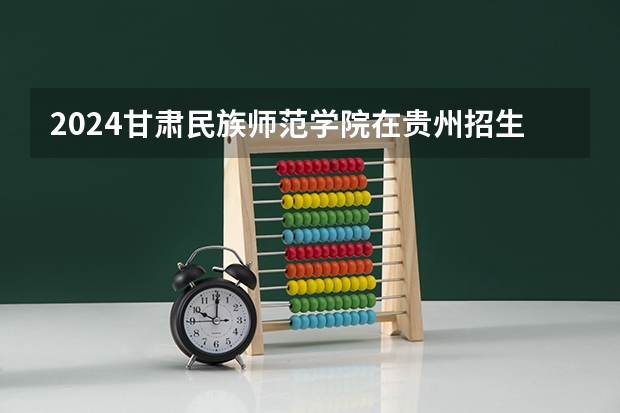 2024甘肃民族师范学院在贵州招生计划表