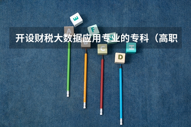 开设财税大数据应用专业的专科（高职）类大学有哪些