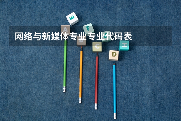 网络与新媒体专业专业代码表