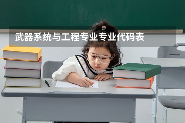 武器系统与工程专业专业代码表