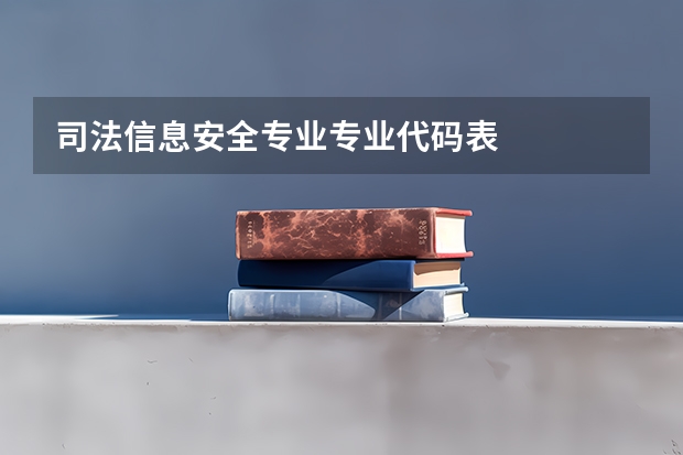 司法信息安全专业专业代码表