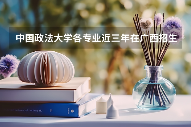 中国政法大学各专业近三年在广西招生人数一览表